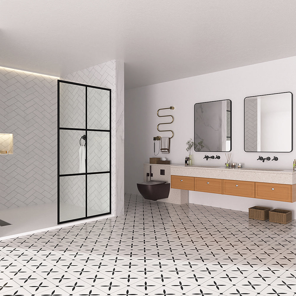 #Glass Finish_Grid Pattern Tempered Glass