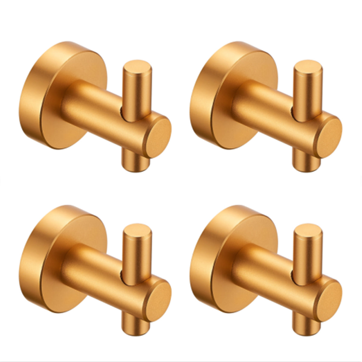 NestPro 4-Pieces Wall Mounted J-Hook Round Bathroom Robe/Towel Hook