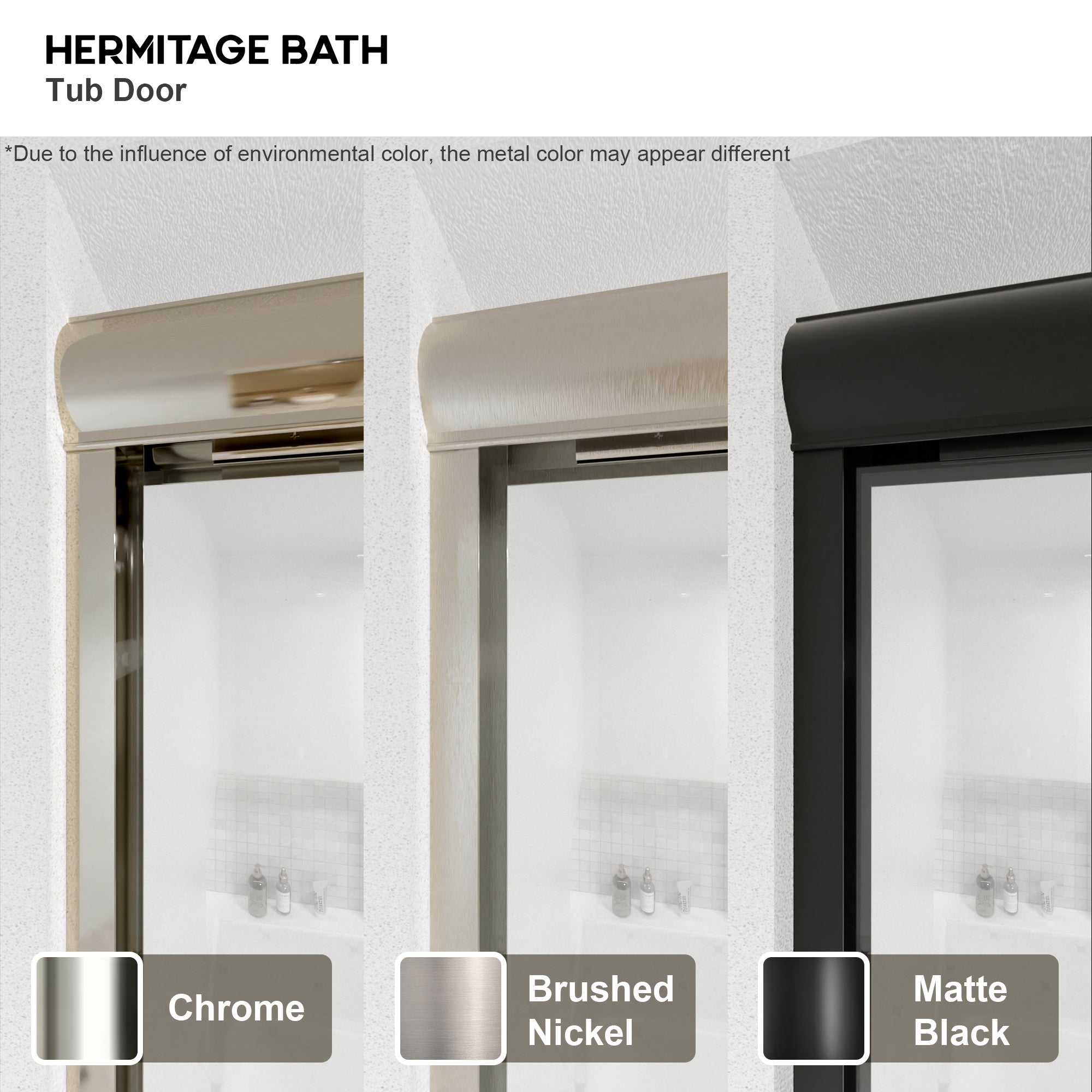 Akoasm 60 in. W x 56 in. H Sliding Bath Tub Door in Semi Frameless with Clear Glass