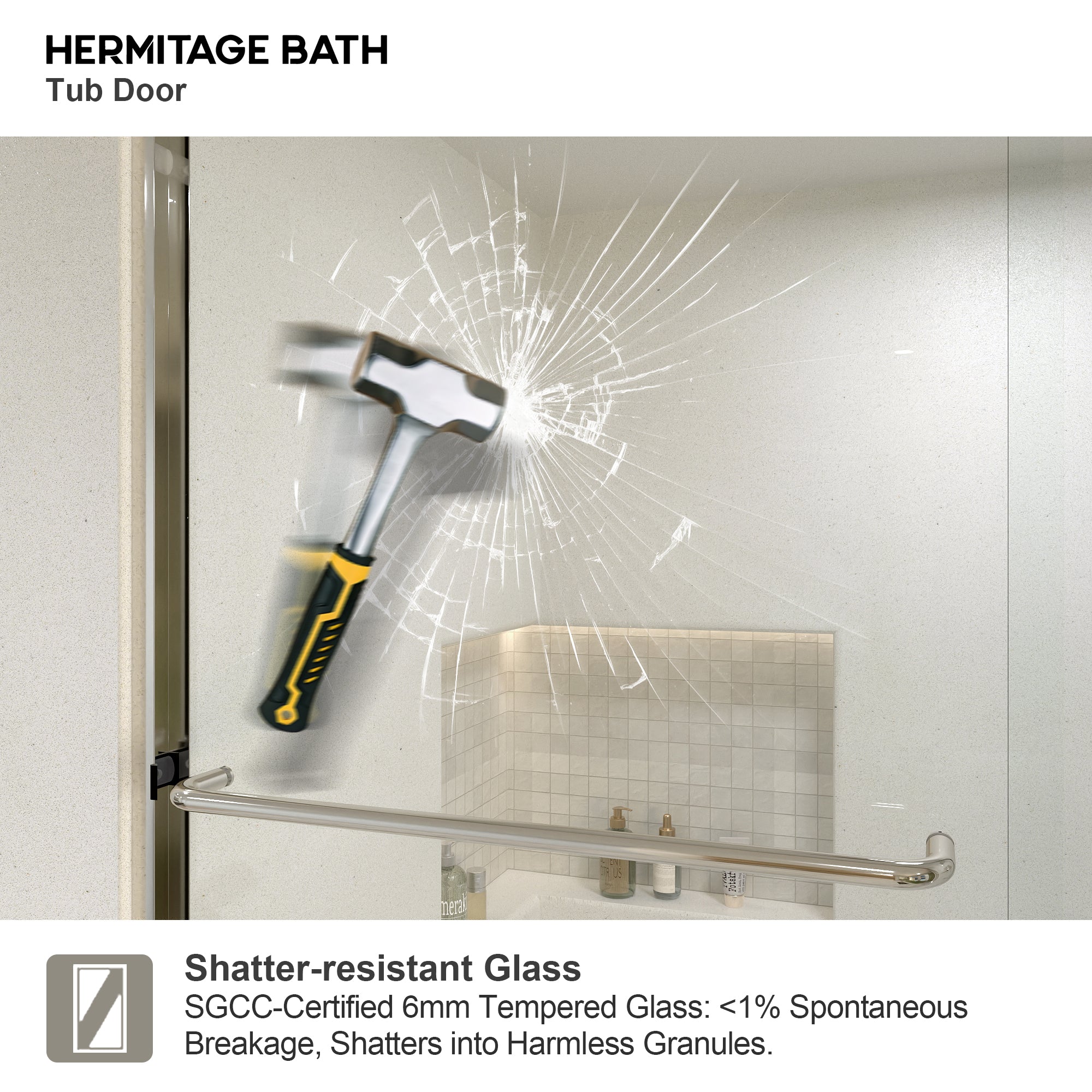 Akoasm 60 in. W x 56 in. H Sliding Bath Tub Door in Semi Frameless with Clear Glass