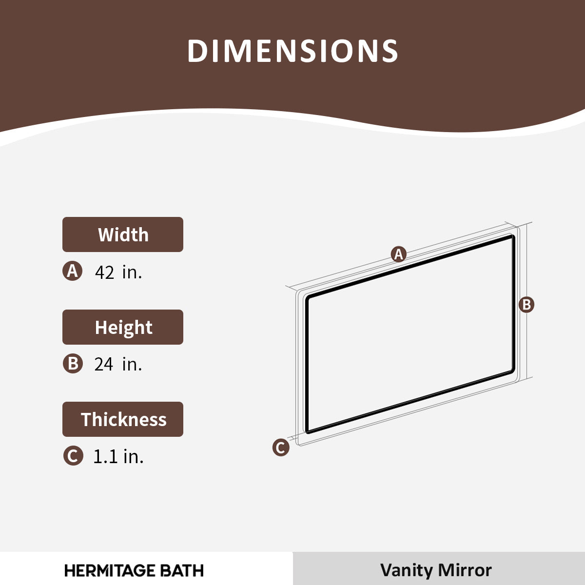 Spring 42 in. W x 36 in. H Rectangular Frameless LED Wall Bathroom Vanity Mirror