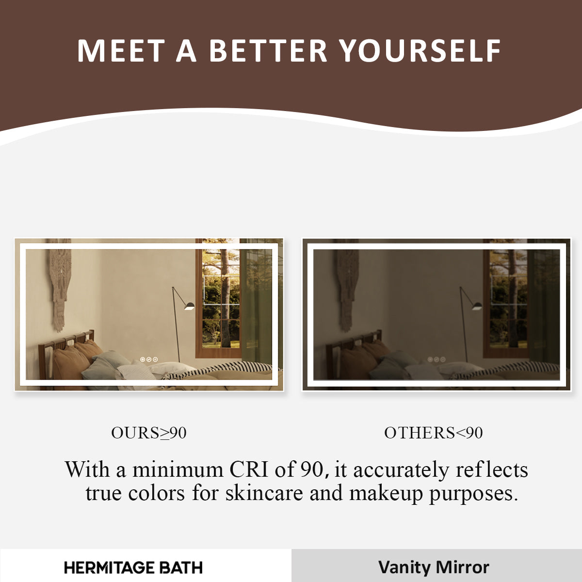 Spring 42 in. W x 36 in. H Rectangular Frameless LED Wall Bathroom Vanity Mirror