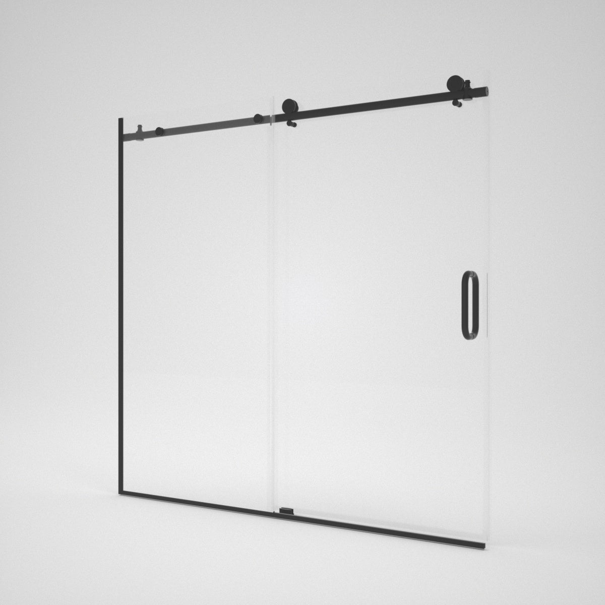 Verie 60 in. W x 60 in. H Frameless Sliding Tub Door with 1/4 in. Clear Tempered Glass