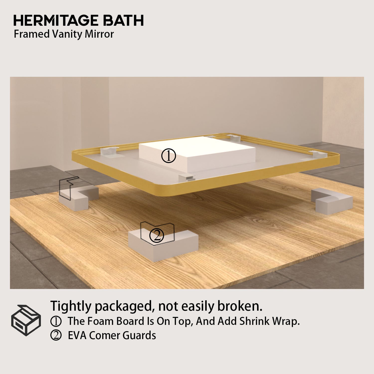 S Cosy 30 in. W x 36 in. H Rectangular Framed Wall Bathroom Vanity Mirror in Brass