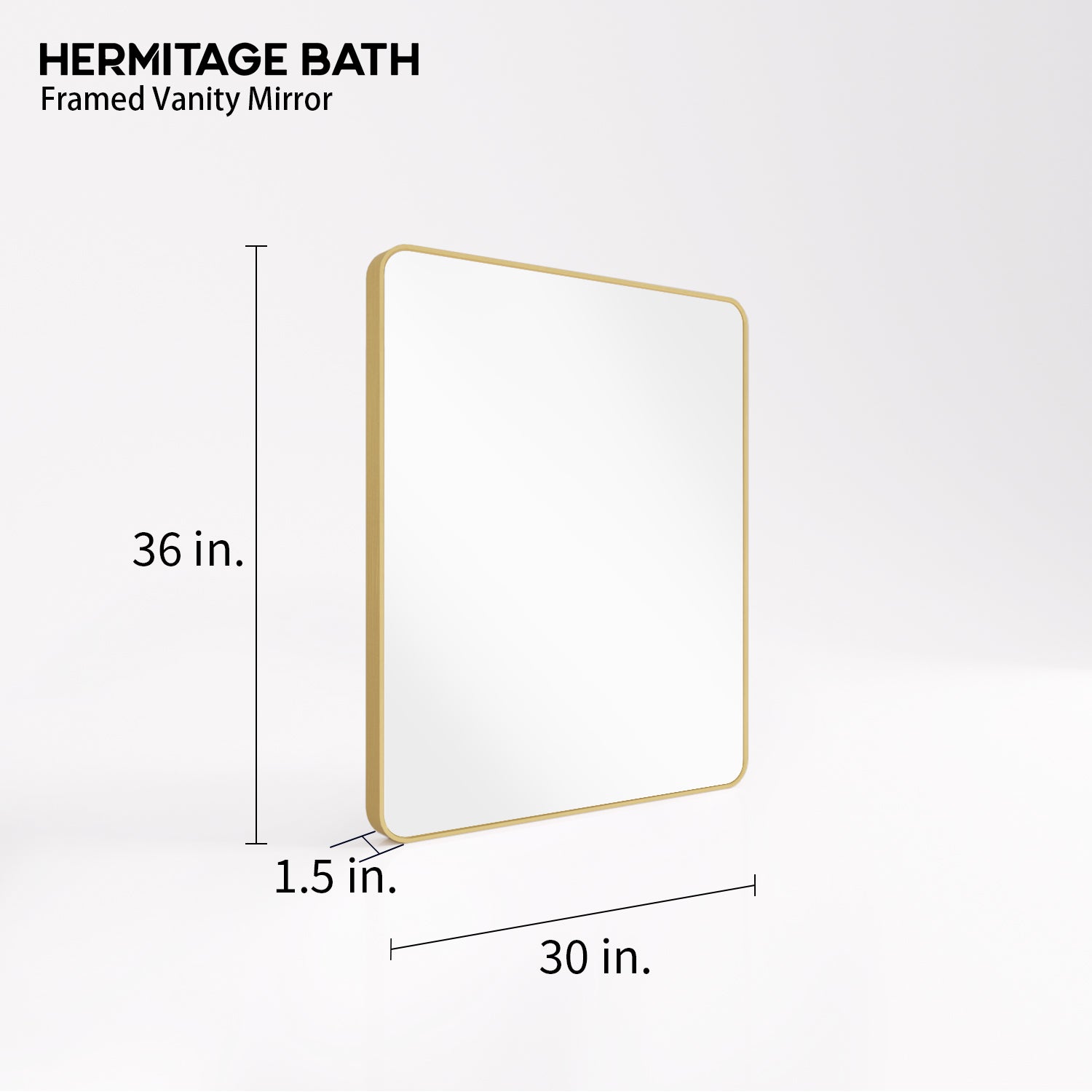 S Cosy 30 in. W x 36 in. H Rectangular Framed Wall Bathroom Vanity Mirror in Brass