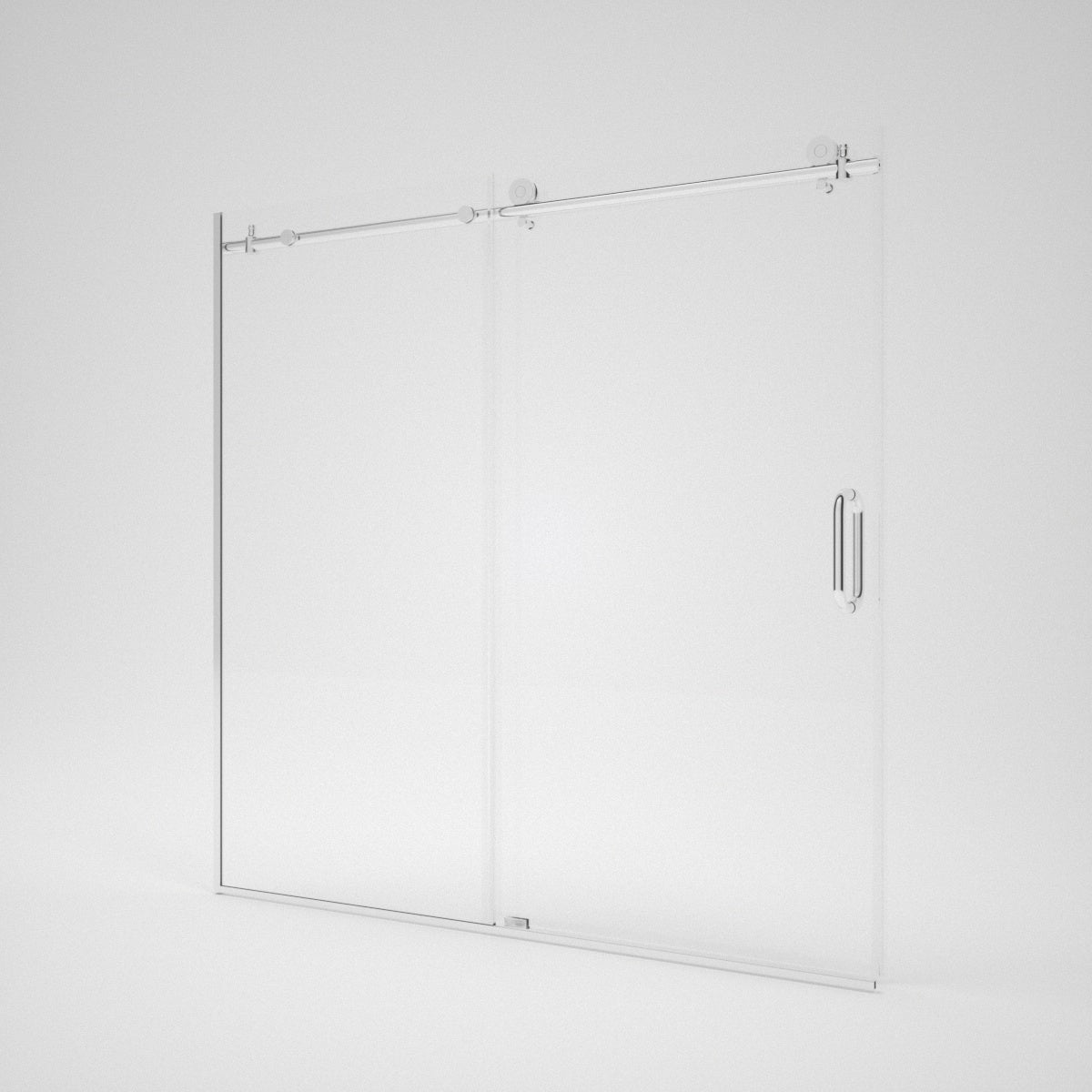 Verie 60 in. W x 60 in. H Frameless Sliding Tub Door with 1/4 in. Clear Tempered Glass