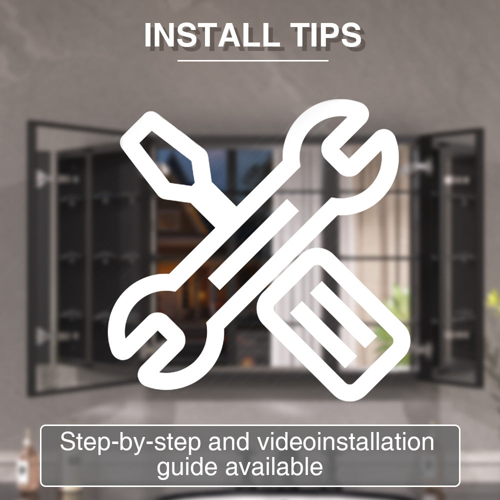 Keen Framless Recessed or Surface-Mount Rectangular Aluminum Medicine Cabinet with Mirror in Matte Black