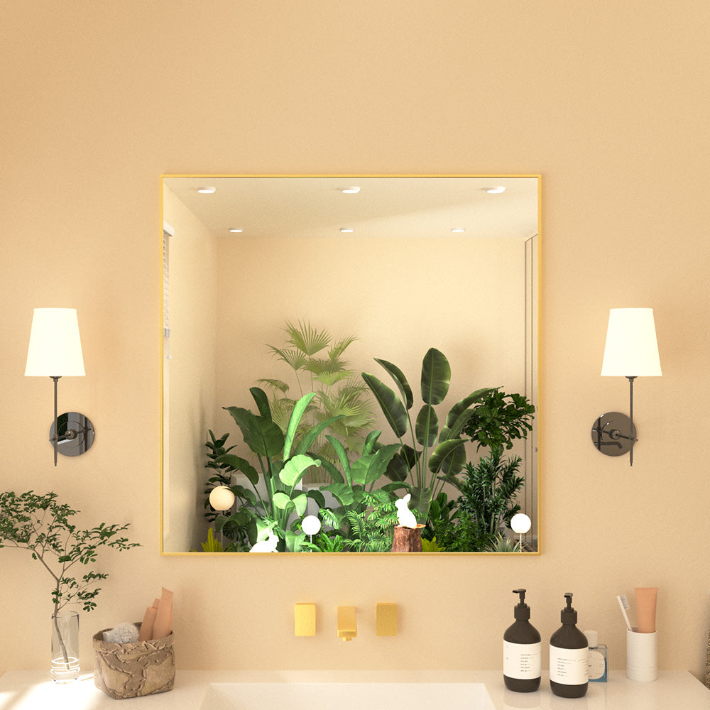 Tsuki 30 in. W x 30 in. H Nova Rectangular Framed Wall Bathroom Vanity Mirror