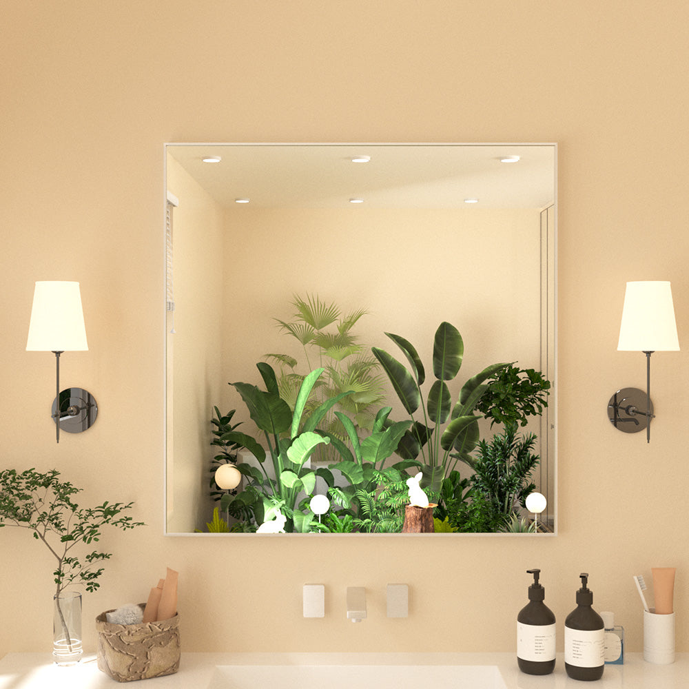 Tsuki 30 in. W x 30 in. H Nova Rectangular Framed Wall Bathroom Vanity Mirror