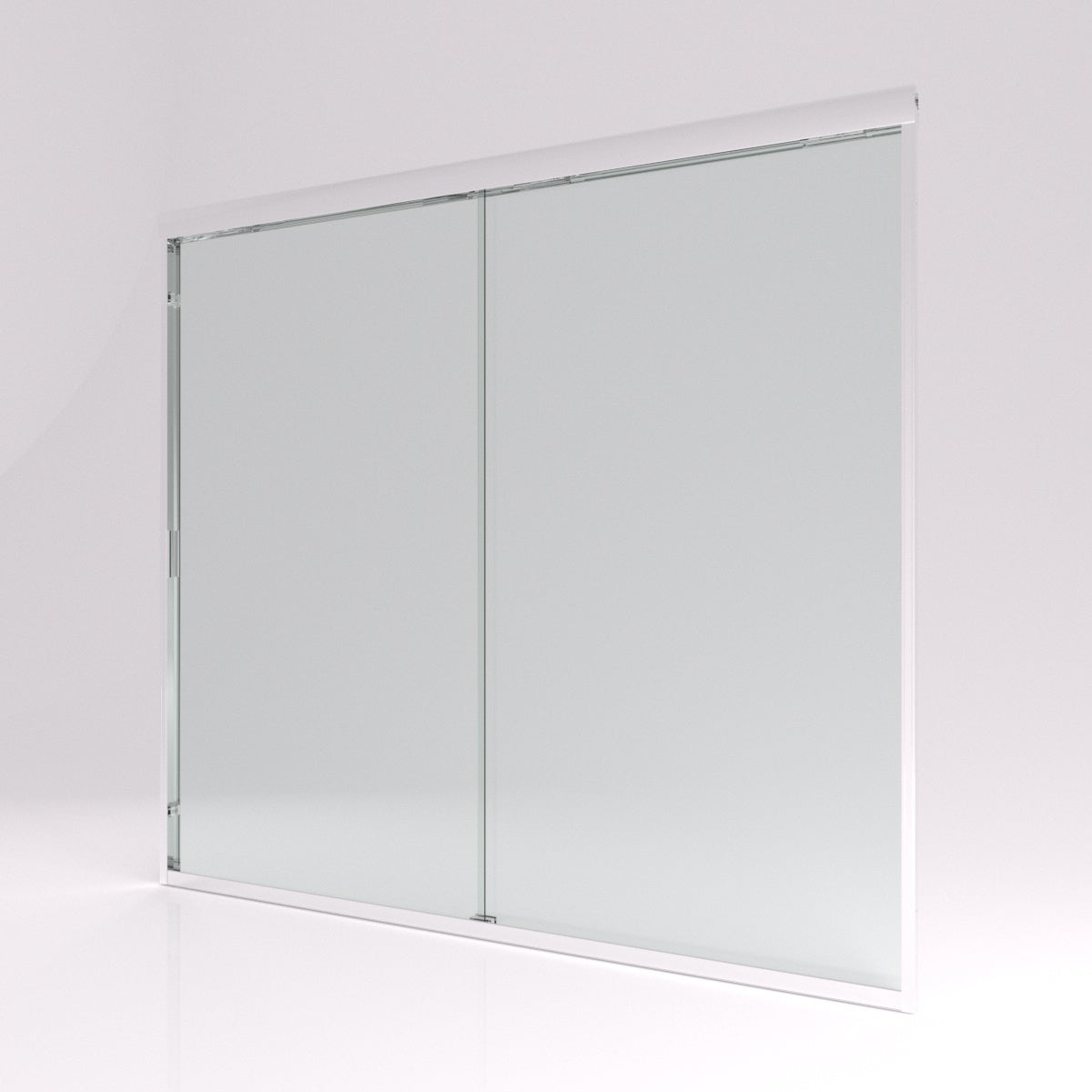 Slate 60 in. W x 56 in. H Semi-Frameless Sliding Tub Door with 1/4 in. Clear Tempered Glass