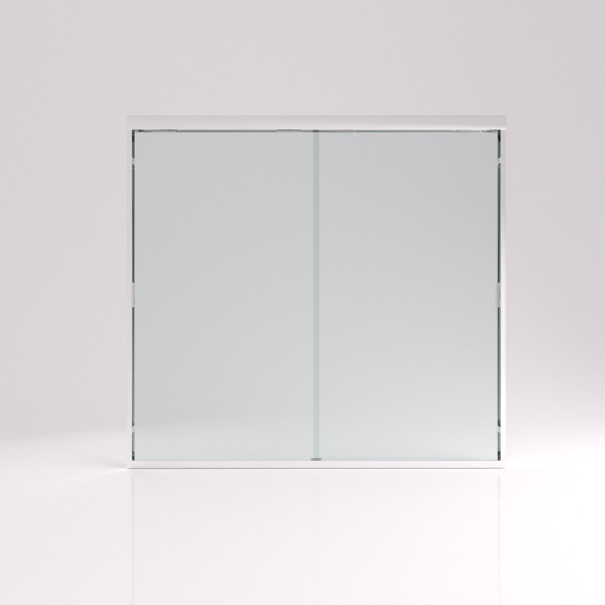 Slate 60 in. W x 56 in. H Semi-Frameless Sliding Tub Door with 1/4 in. Clear Tempered Glass