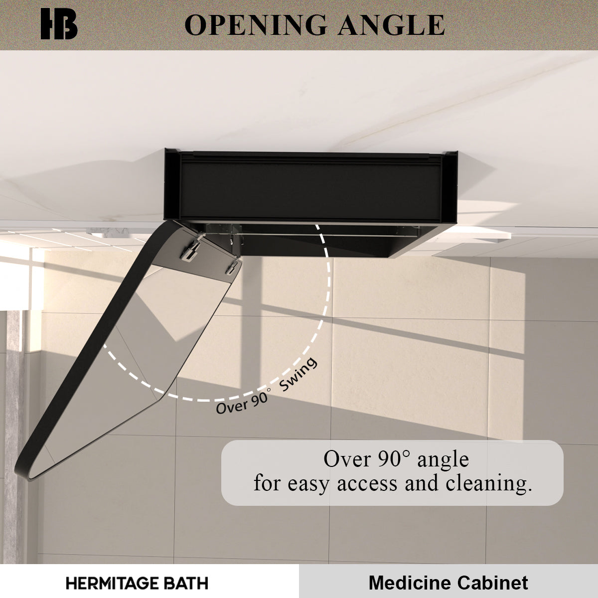 Rectangular Framed Recessed/Surface Mount Medicine Cabinet with Mirror in Matte Black