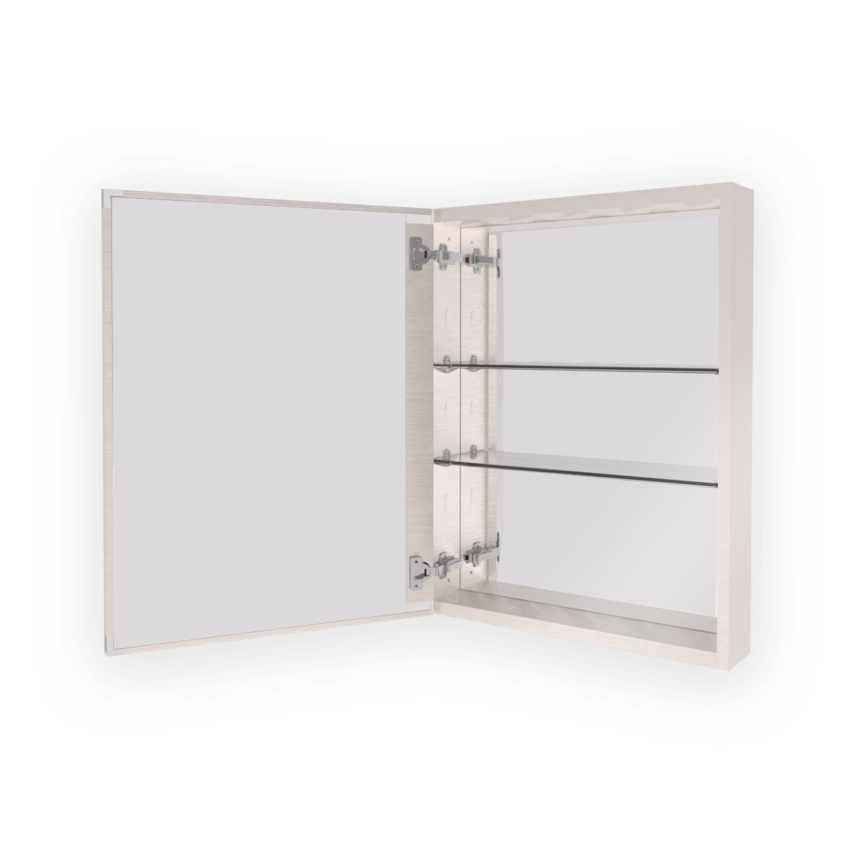 S 20 in. W x 26 in. H Rectangular Aluminum or Surface-Mount Beveled Medicine Cabinet with Mirror