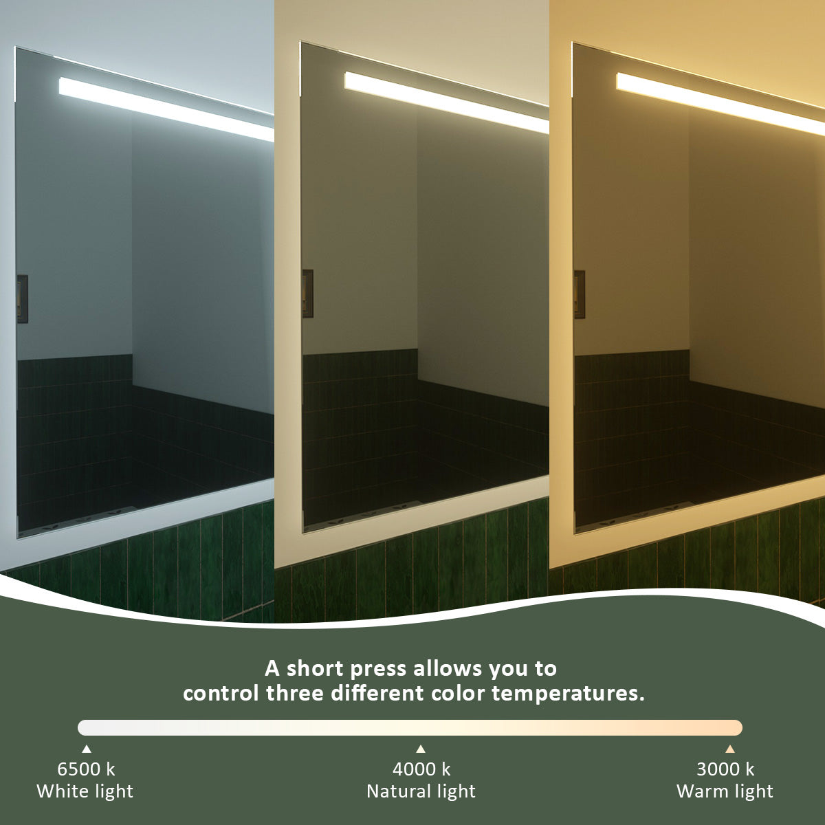 S 42 in. W x 24 in. H Rectangular Frameless LED Wall Bathroom Vanity Mirror