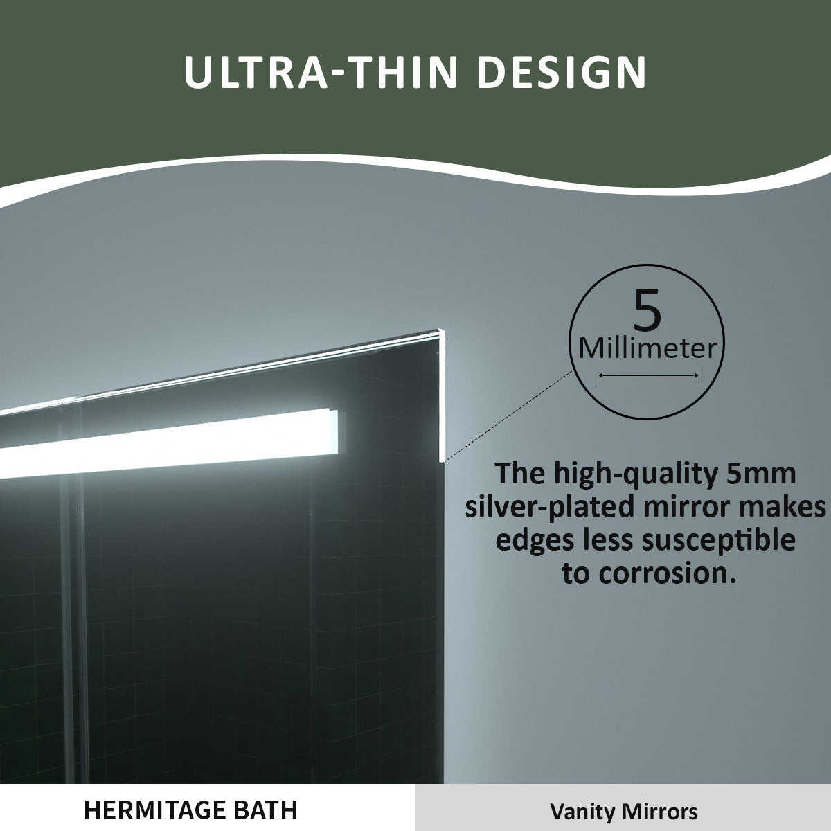 S 42 in. W x 24 in. H Rectangular Frameless LED Wall Bathroom Vanity Mirror