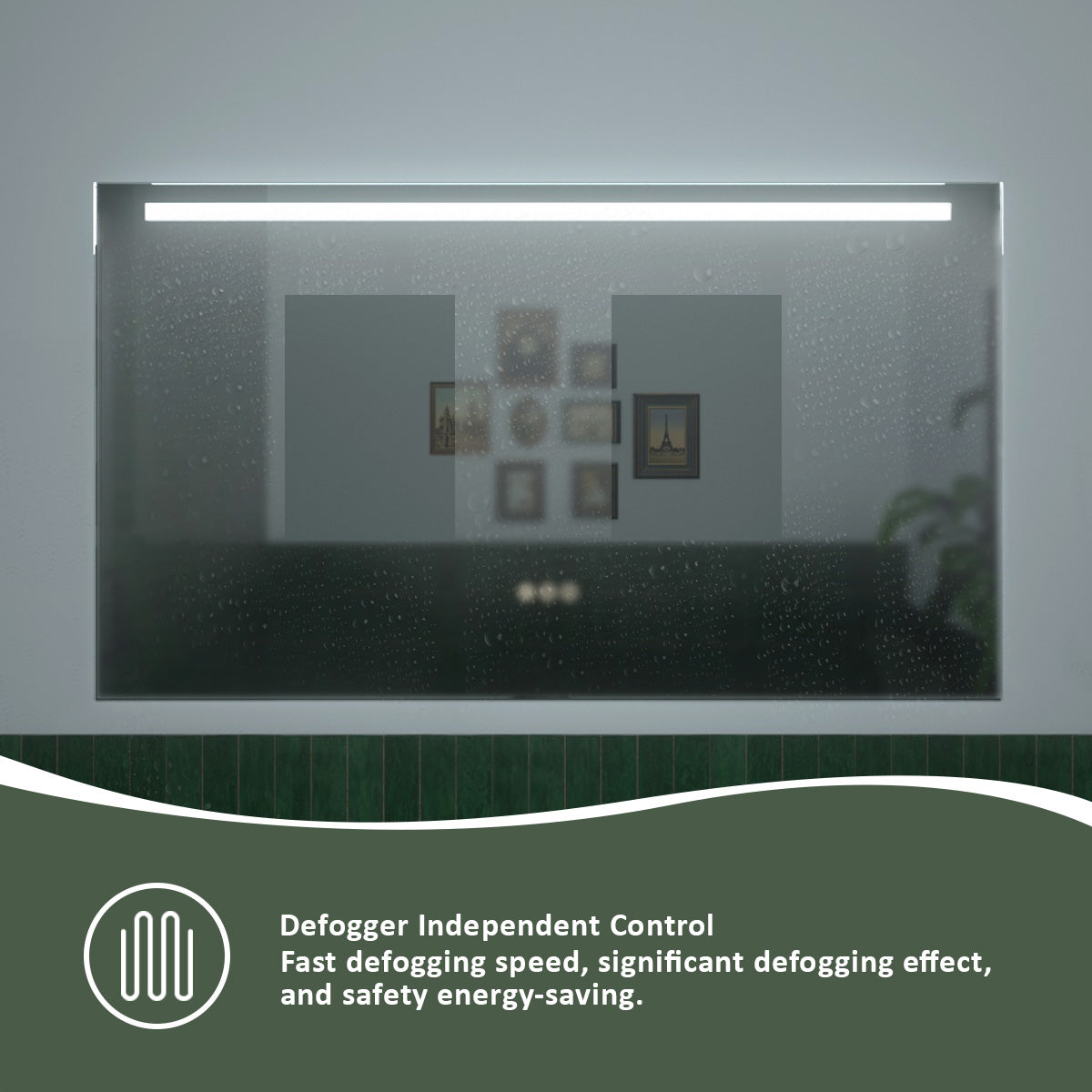 S 42 in. W x 24 in. H Rectangular Frameless LED Wall Bathroom Vanity Mirror