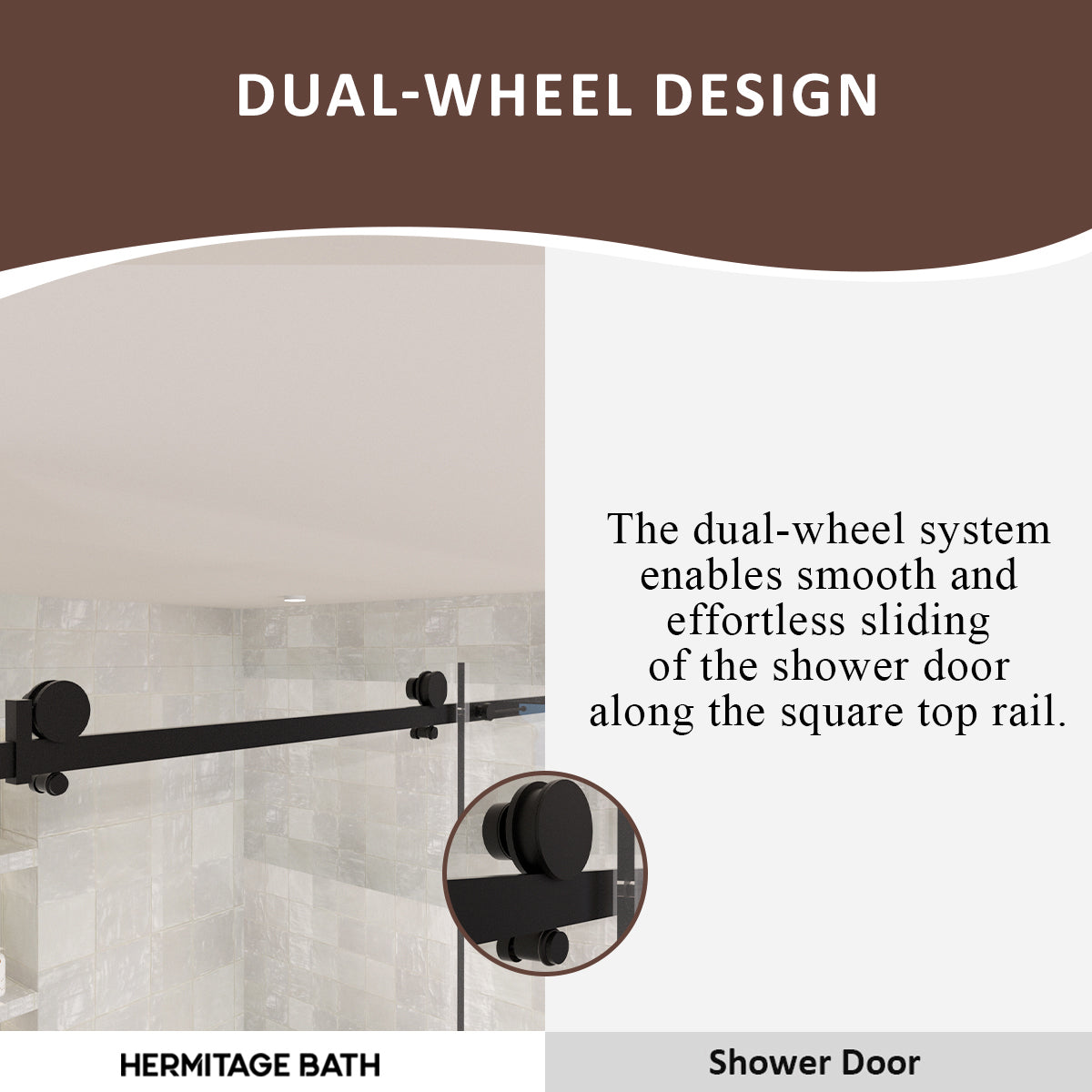 S Eletta 60 in. W x 60 in. H Sliding Semi-Frameless Tub Door in Matte Black Finish with Clear Glass