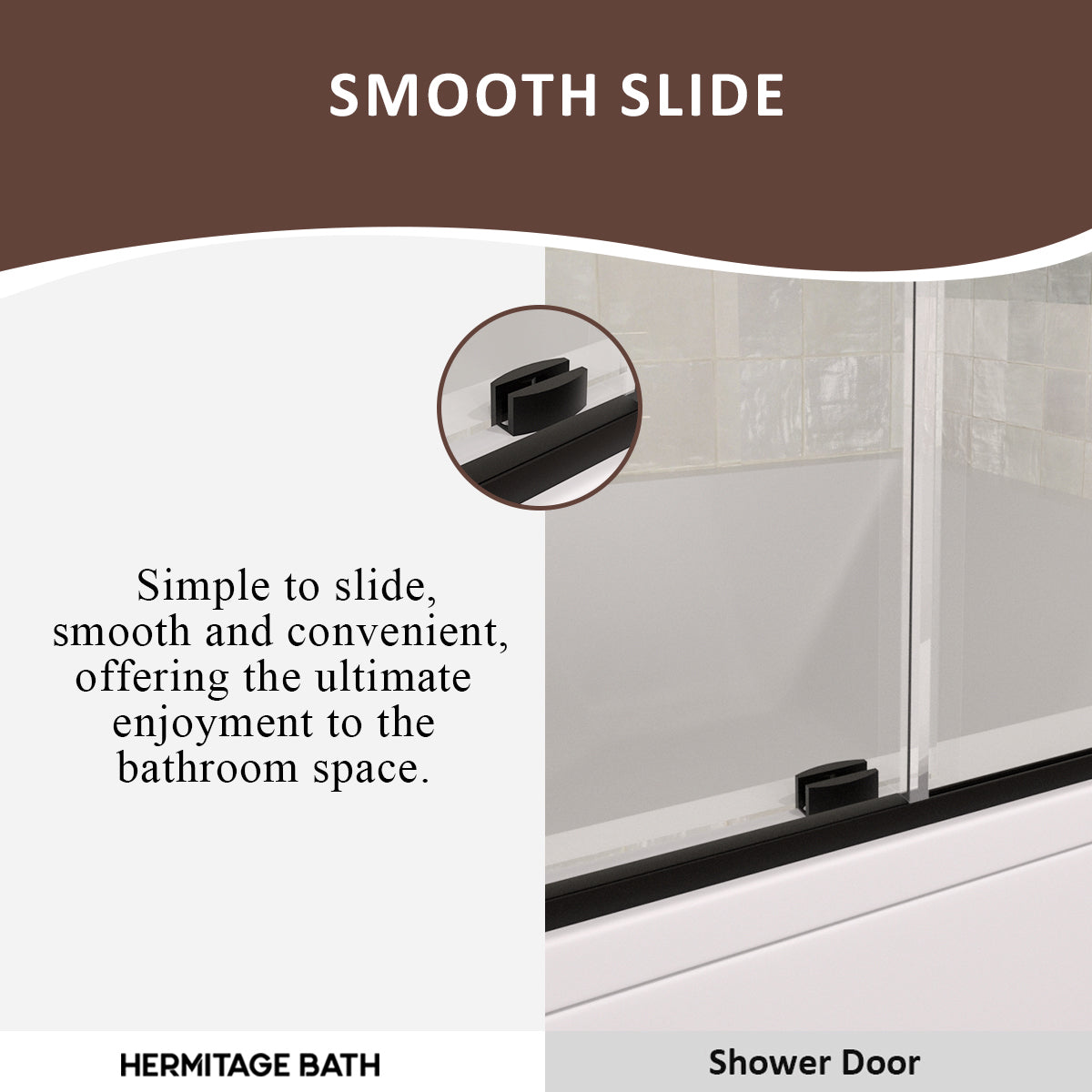 S Eletta 60 in. W x 60 in. H Sliding Semi-Frameless Tub Door in Matte Black Finish with Clear Glass