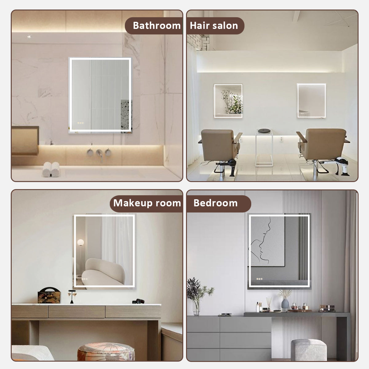 24 in. W x 36 in. H Rectangular Frameless LED Wall Bathroom Vanity Mirror