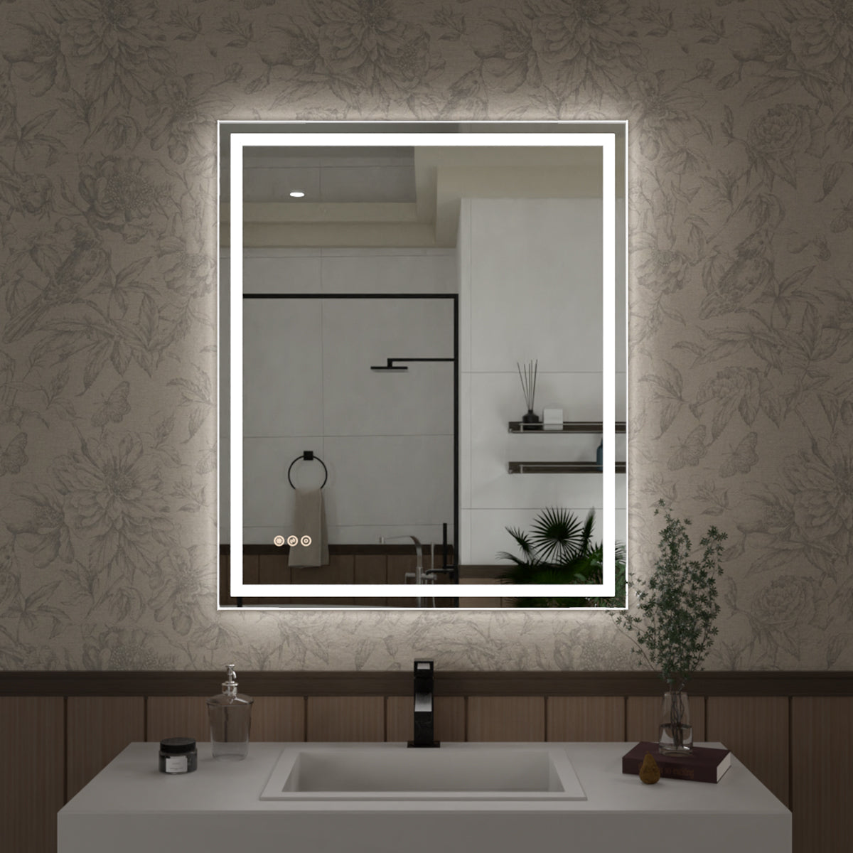 Spring Frameless LED Vanity Mirror - Available in 30x36 in. & Other Si