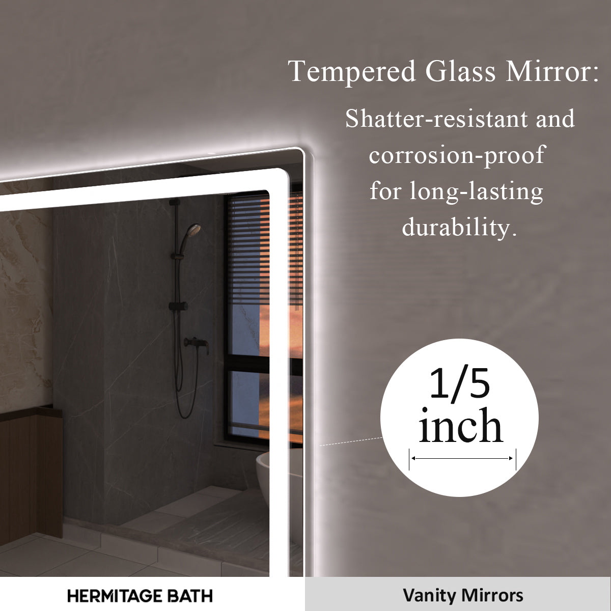 Niveous Frameless LED Vanity Mirror - Available in 24x36 in. & Other Sizes