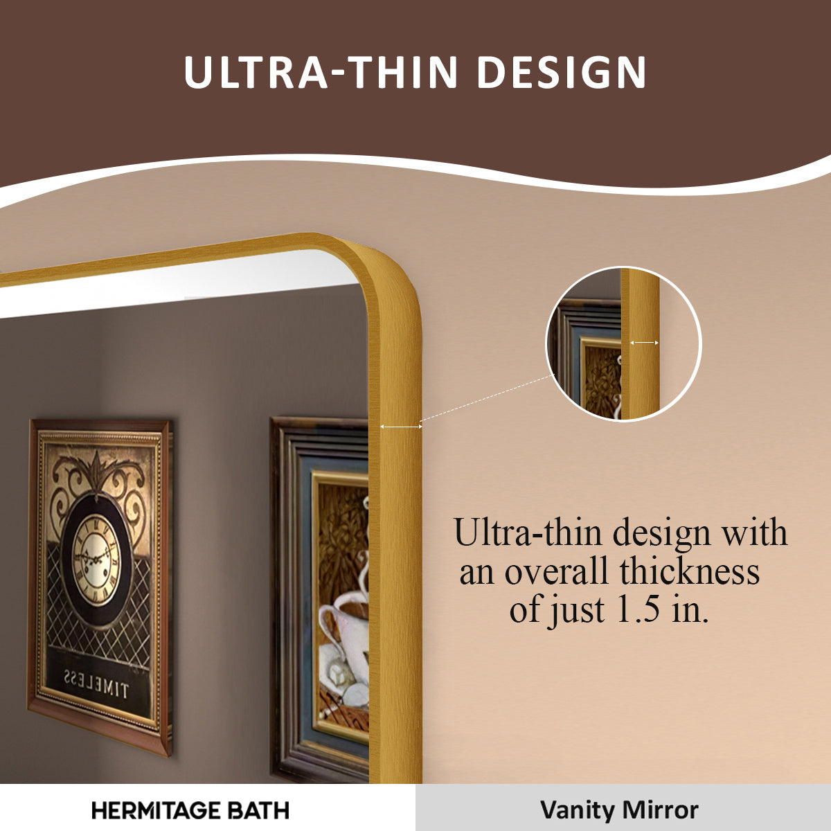 Cosy 60 in. W x 36 in. H Rectangular Framed Wall Bathroom Vanity Mirror