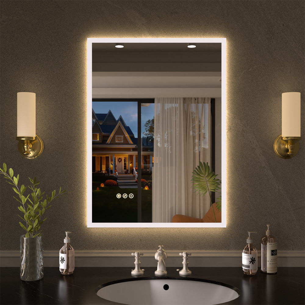 Shimmer Rectangular Frameless Anti-Fog LED Light Dimmable Wall Bathroo