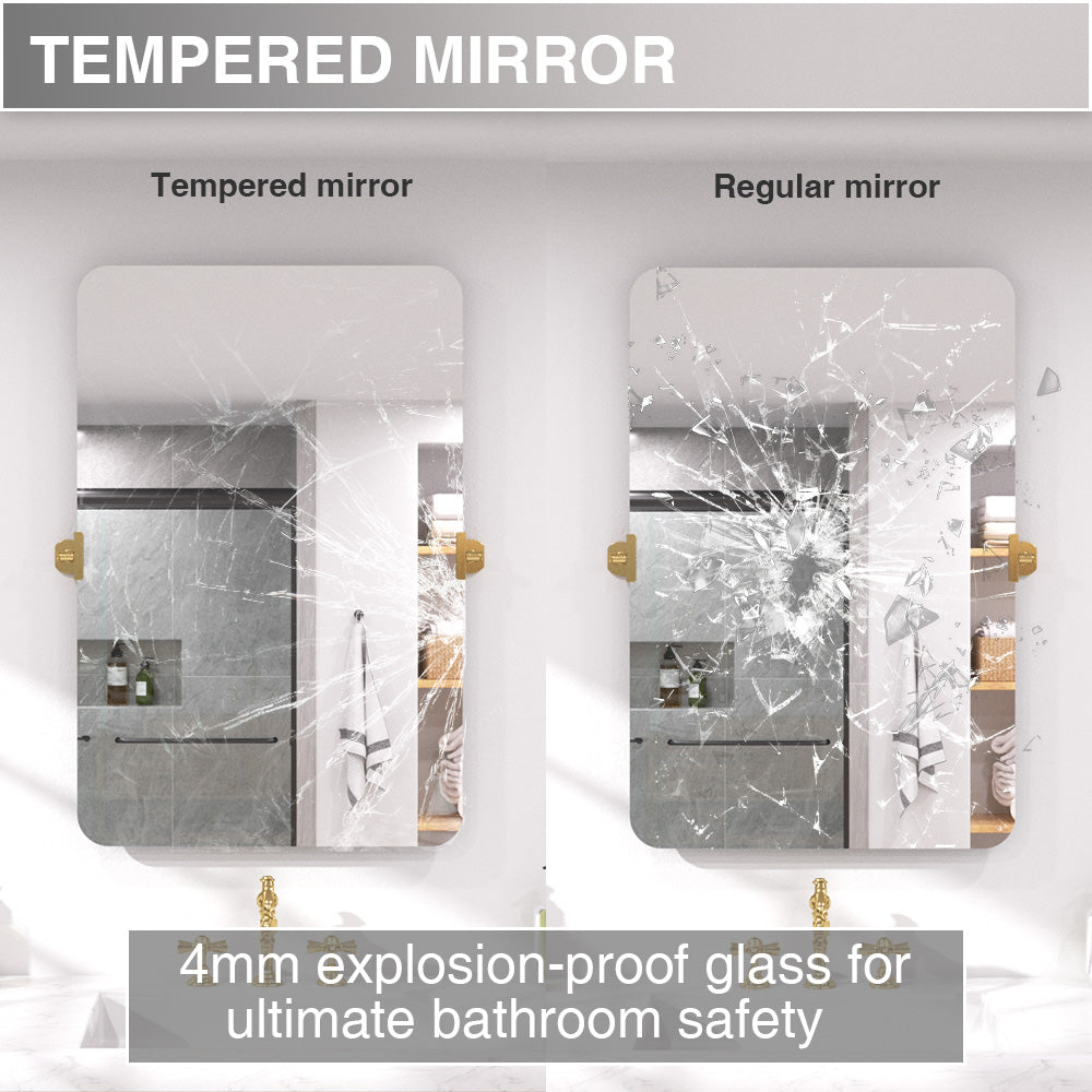 Twirl 24 in. W x 36 in. H  Rectangular Frameless Tilt Wall Bathroom Vanity Mirror