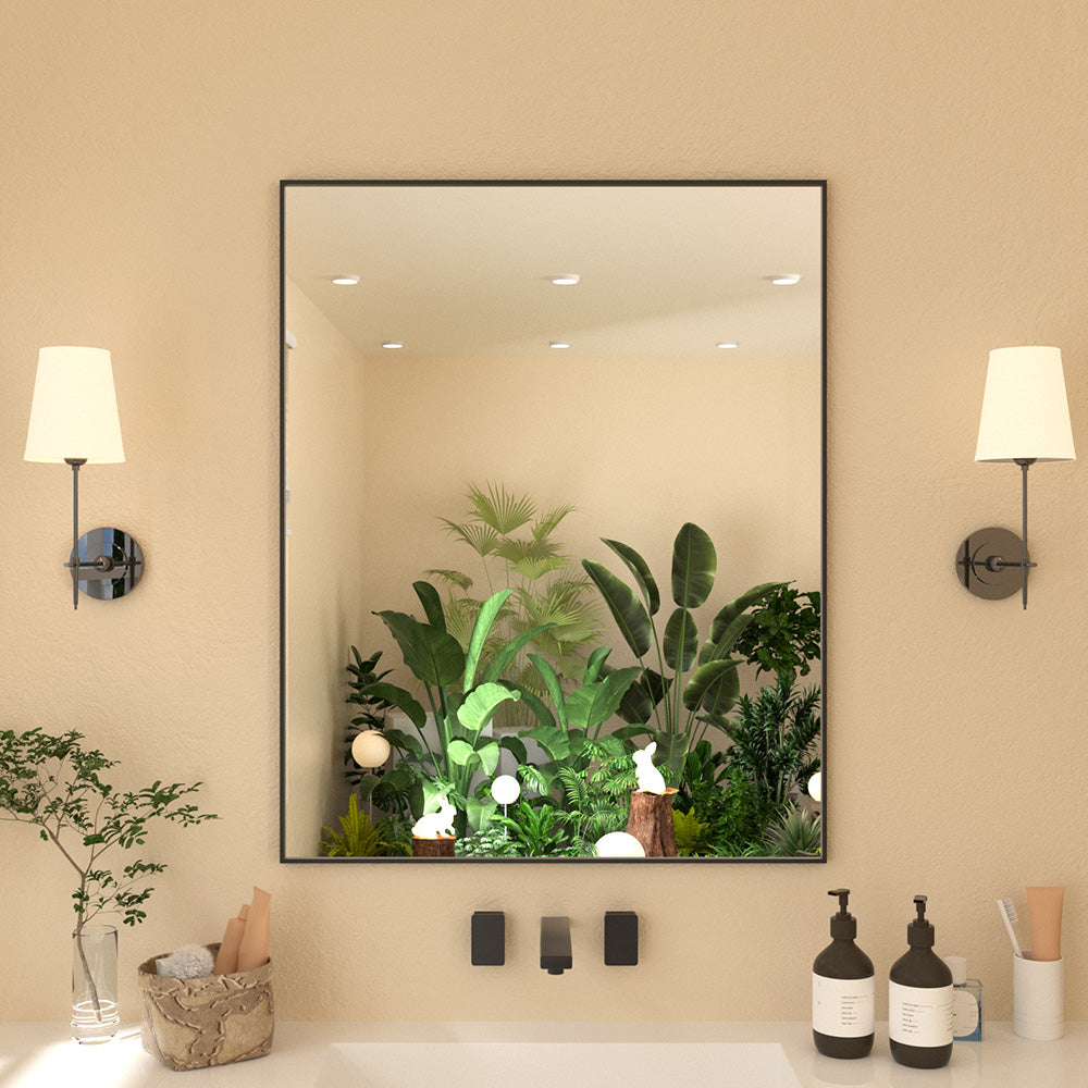 Tsuki 24 in. W x 30 in. H Nova Rectangular Framed Wall Bathroom Vanity Mirror