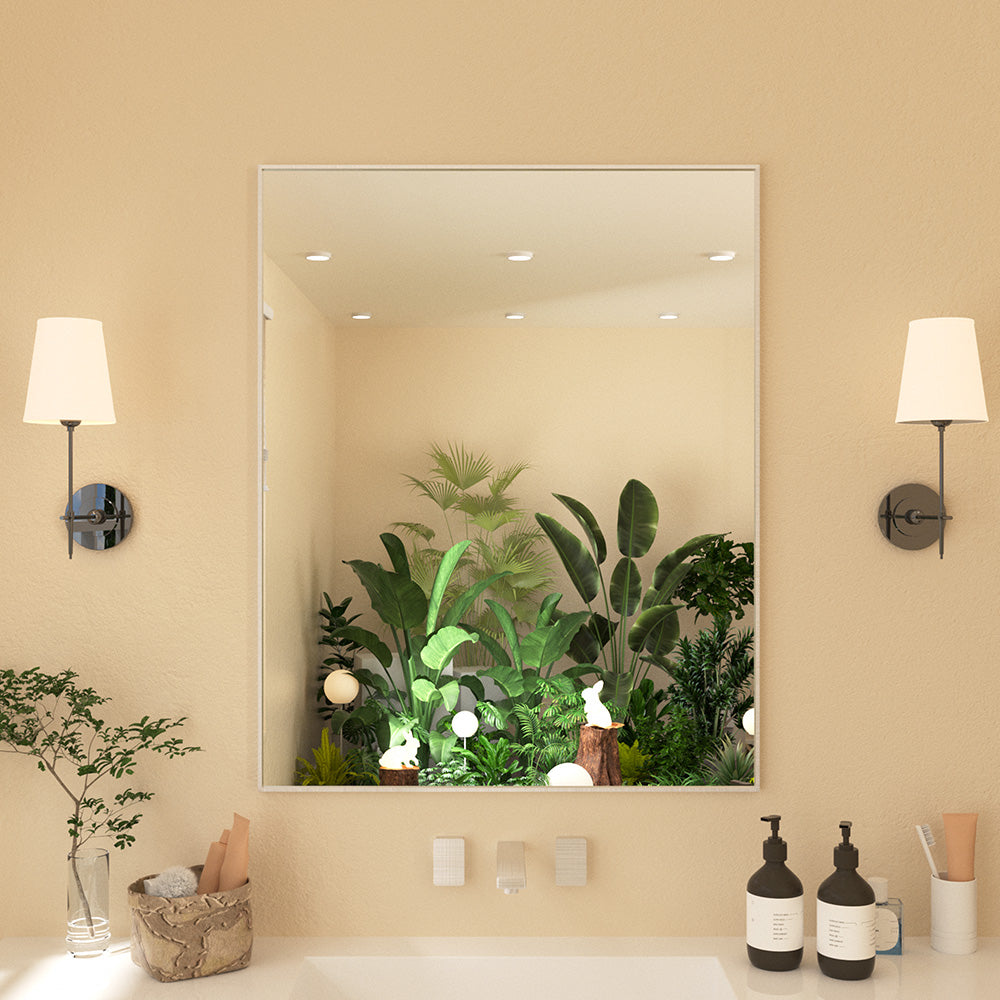 Tsuki 24 in. W x 30 in. H Nova Rectangular Framed Wall Bathroom Vanity Mirror