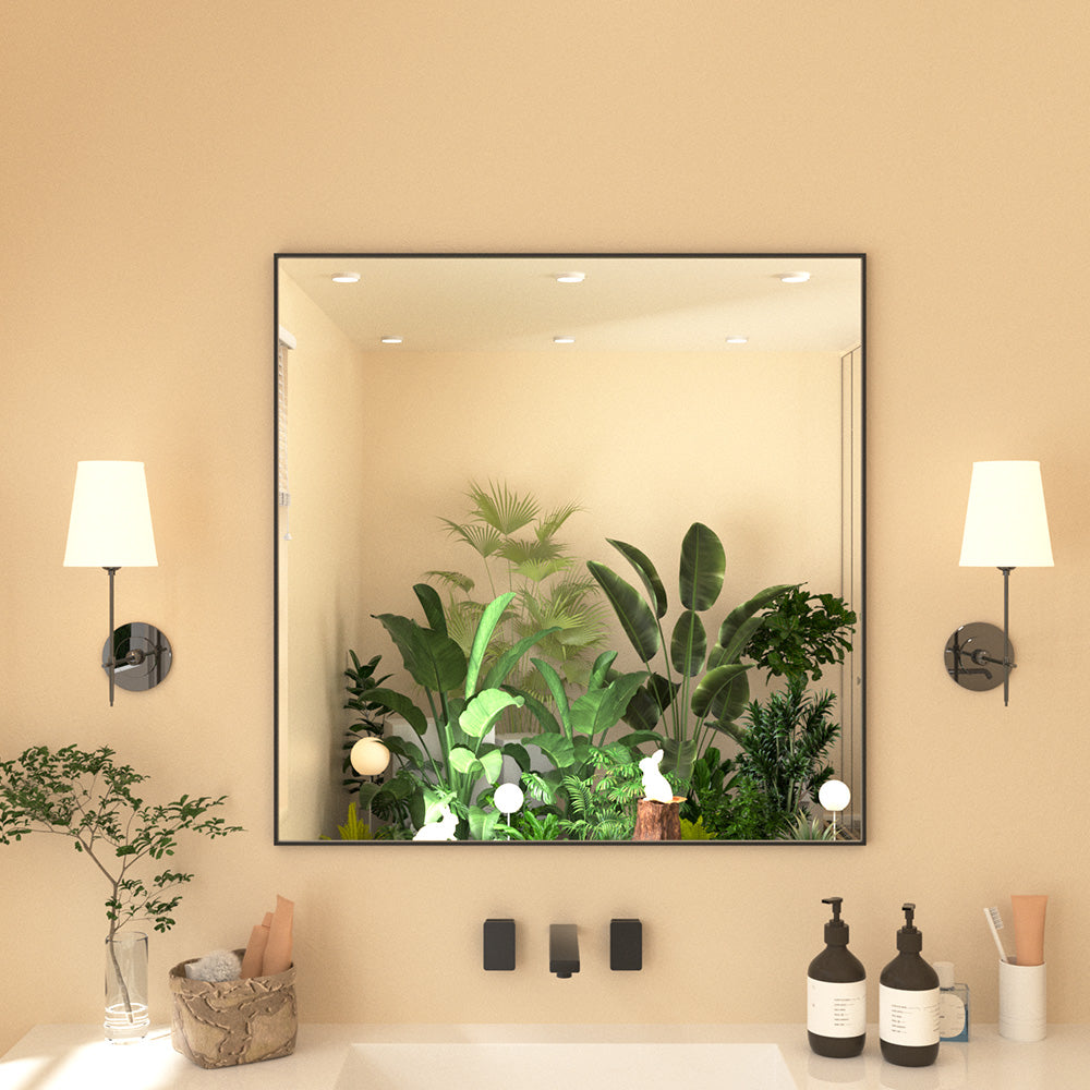 Tsuki 30 in. W x 30 in. H Nova Rectangular Framed Wall Bathroom Vanity Mirror